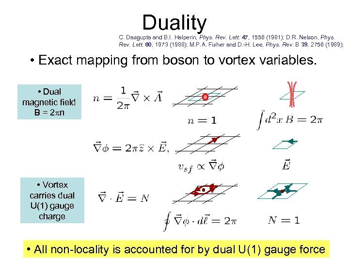 Duality C. Dasgupta and B. I. Halperin, Phys. Rev. Lett. 47, 1556 (1981); D.