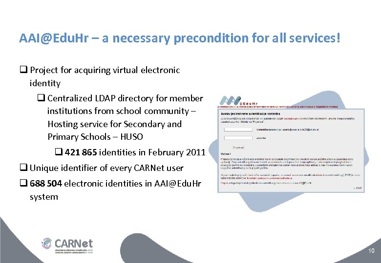AAI@Edu. Hr – a necessary precondition for all services! Project for acquiring virtual electronic
