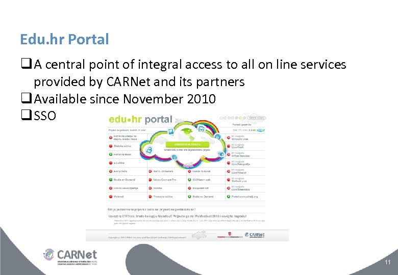 Edu. hr Portal A central point of integral access to all on line services