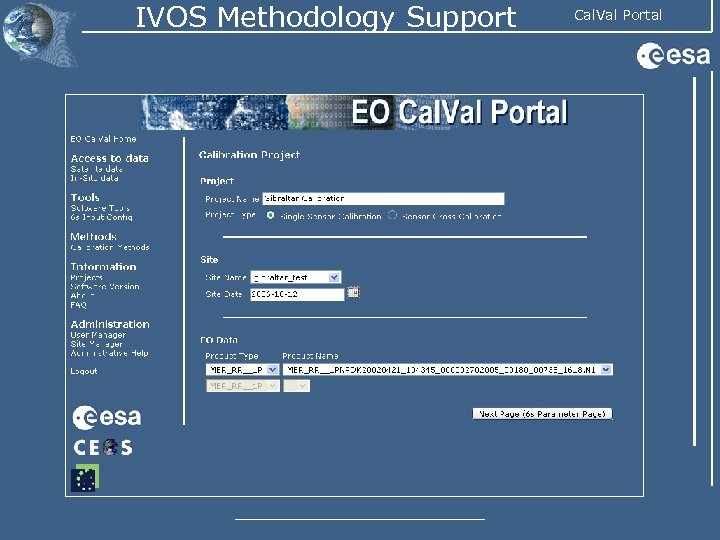 IVOS Methodology Support Cal. Val Portal 