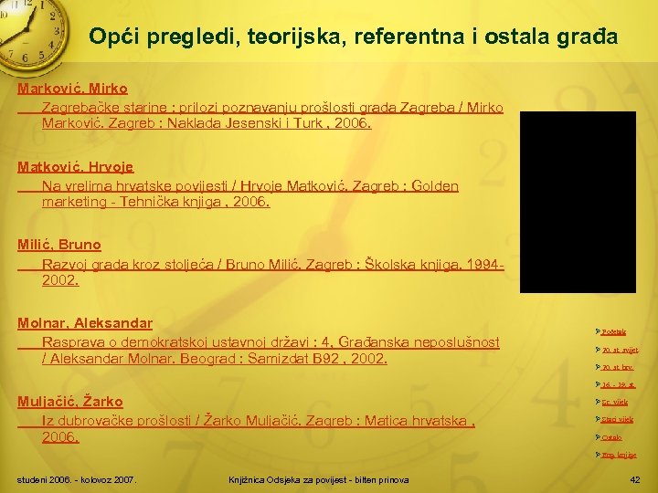 Opći pregledi, teorijska, referentna i ostala građa Marković, Mirko Zagrebačke starine : prilozi poznavanju