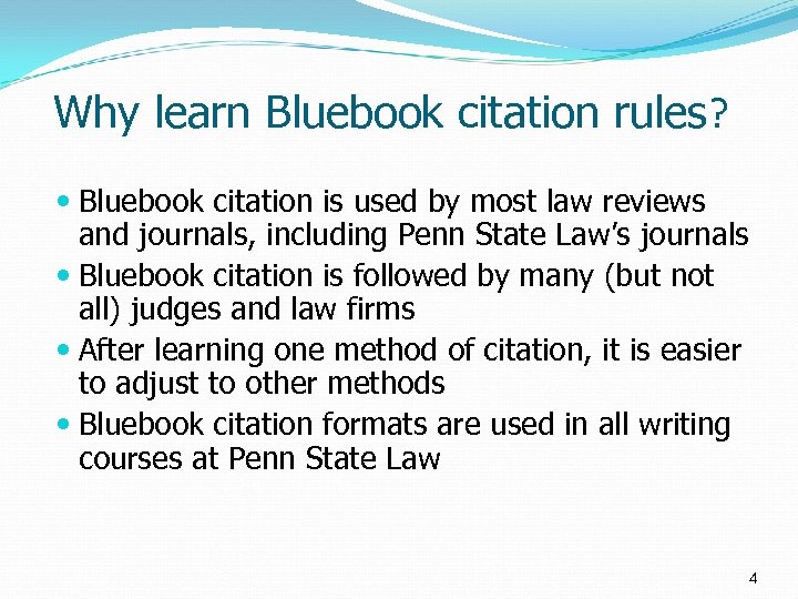 Why learn Bluebook citation rules? Bluebook citation is used by most law reviews and