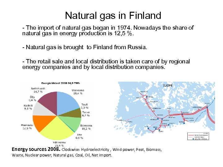 Natural gas in Finland - The import of natural gas began in 1974. Nowadays