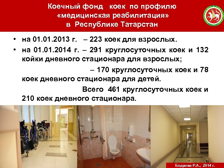 Коечный фонд коек по профилю «медицинская реабилитация» в Республике Татарстан • на 01. 2013