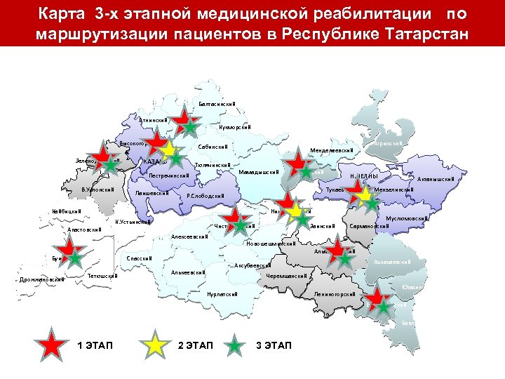 Карта 3 -х этапной медицинской реабилитации по маршрутизации пациентов в Республике Татарстан Балтасинский Атнинский