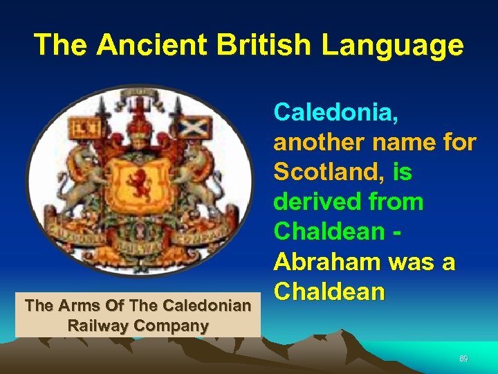 The Ancient British Language The Arms Of The Caledonian Railway Company Caledonia, another name