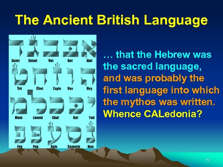 The Ancient British Language … that the Hebrew was the sacred language, and was