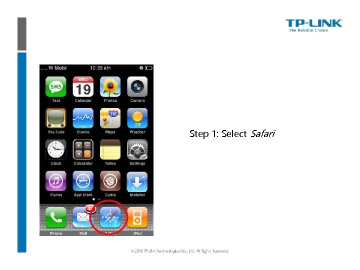 Step 1: Select Safari 