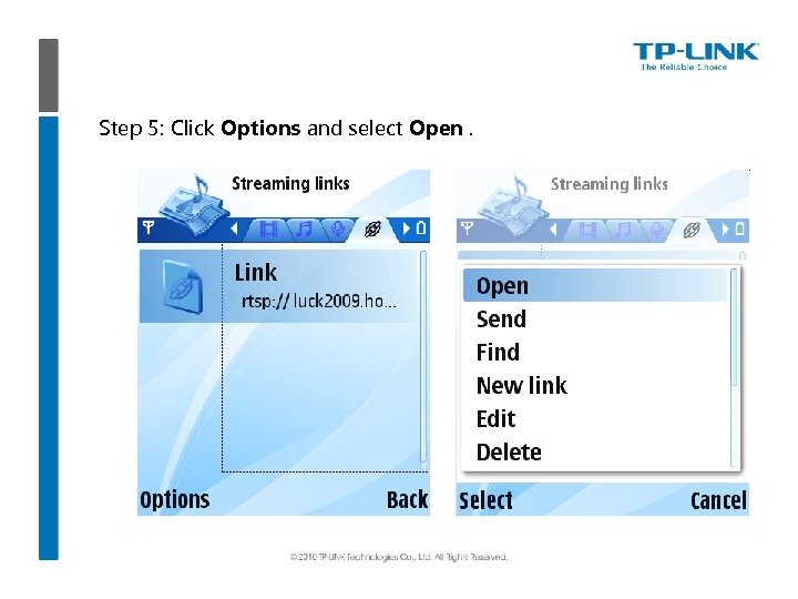 Step 5: Click Options and select Open. 