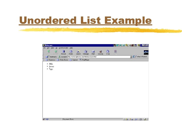 Unordered List Example 