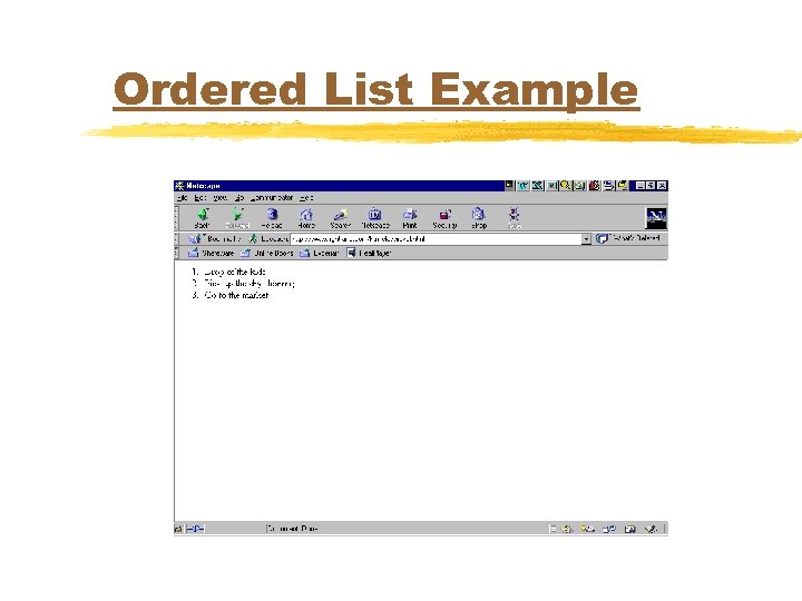Ordered List Example 
