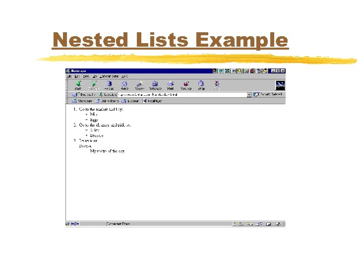 Nested Lists Example 