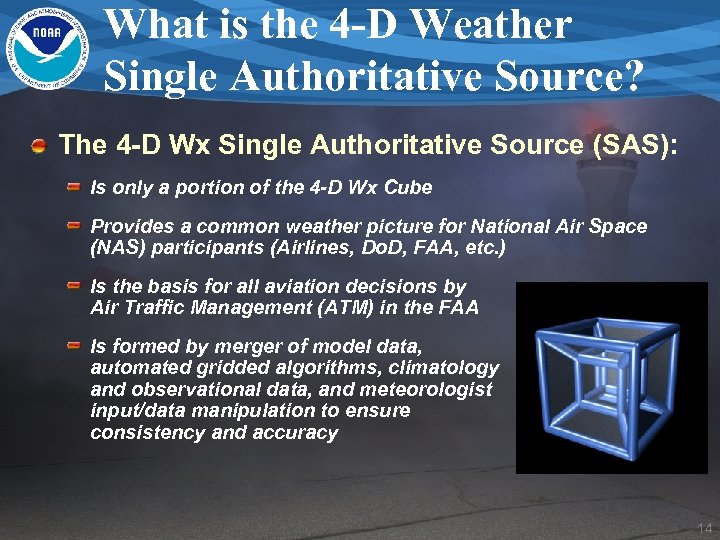 What is the 4 -D Weather Single Authoritative Source? The 4 -D Wx Single