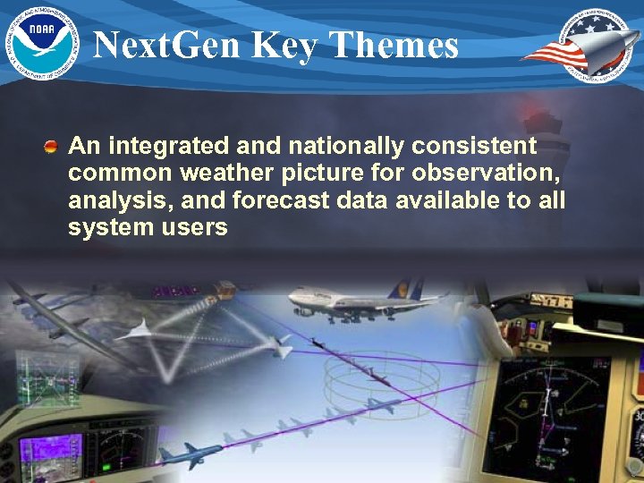 Next. Gen Key Themes An integrated and nationally consistent common weather picture for observation,