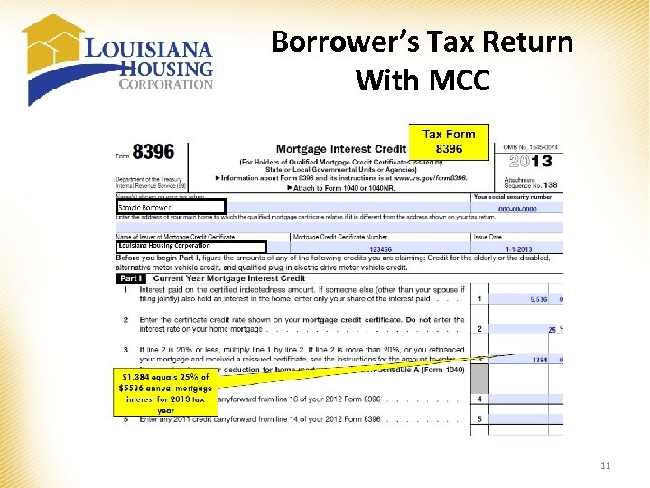 Borrower’s Tax Return With MCC 11 