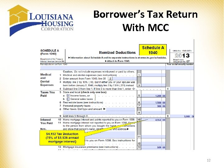 Borrower’s Tax Return With MCC 12 