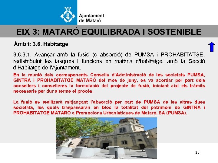 EIX 3: MATARÓ EQUILIBRADA I SOSTENIBLE Àmbit: 3. 6. Habitatge 3. 6. 3. 1.