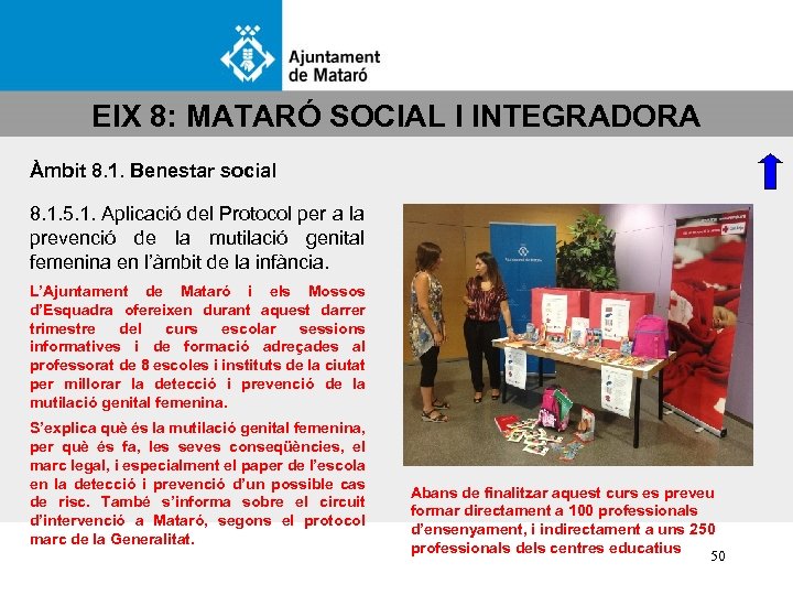 EIX 8: MATARÓ SOCIAL I INTEGRADORA Àmbit 8. 1. Benestar social 8. 1. 5.