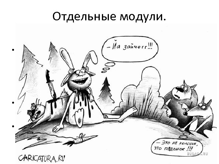 Отдельные модули. • Функциональные модули с заложенной относительно сложной логикой дороги в приобретении и