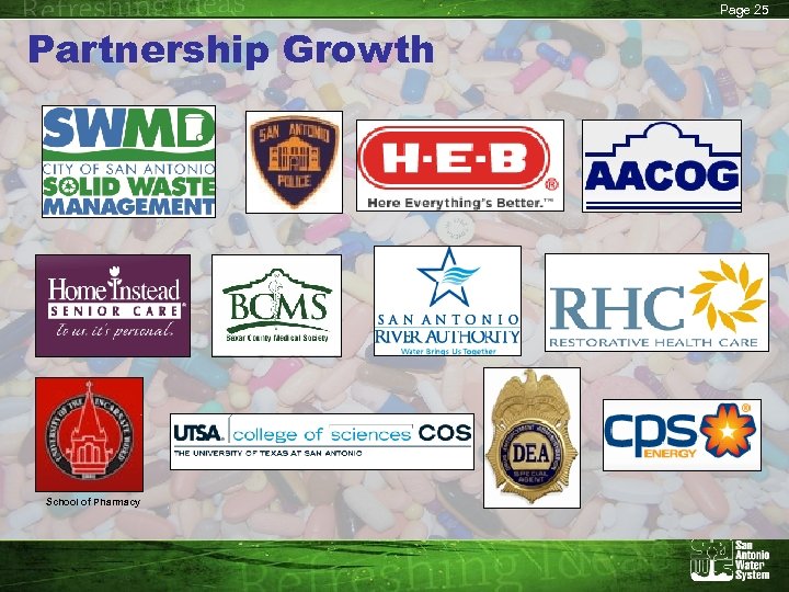 Page 25 Partnership Growth School of Pharmacy October 3, 2011 