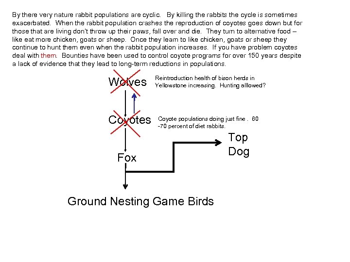 By there very nature rabbit populations are cyclic. By killing the rabbits the cycle