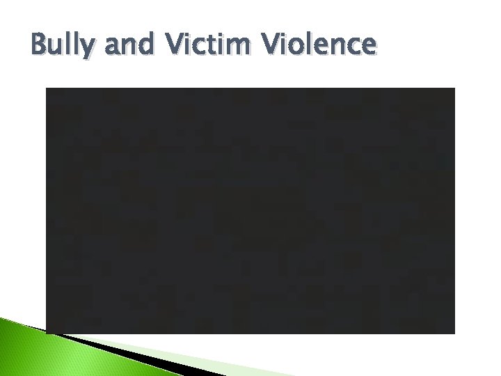 Bully and Victim Violence 