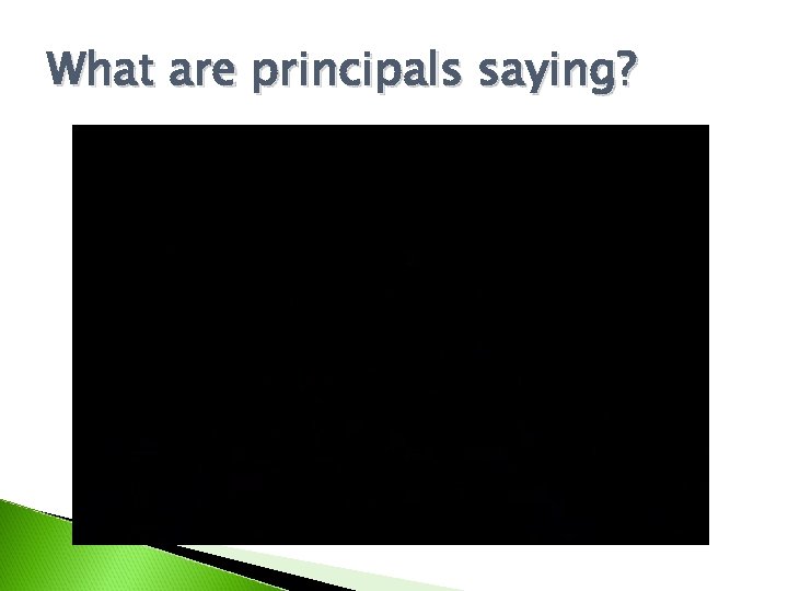 What are principals saying? 
