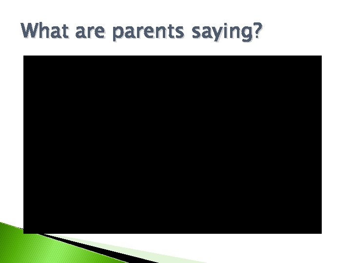 What are parents saying? 