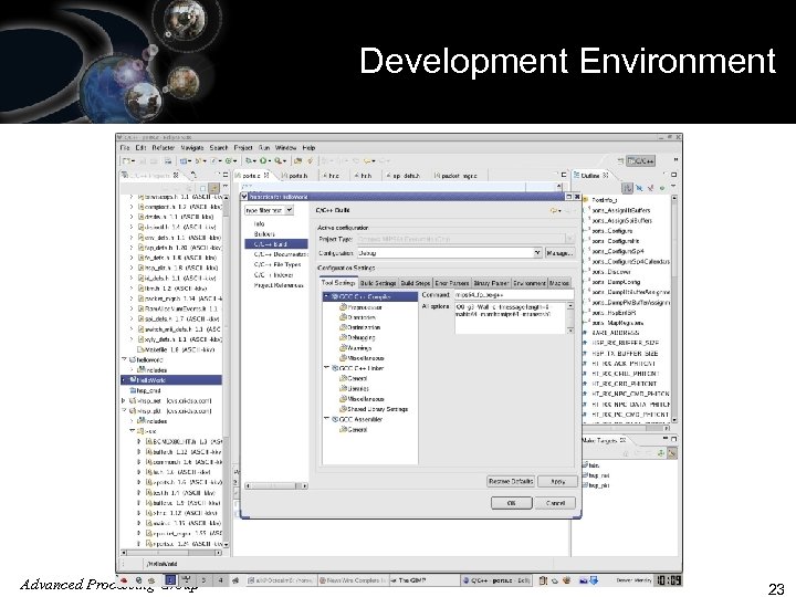 Development Environment ISO 9001 Registered Advanced Processing Group 23 