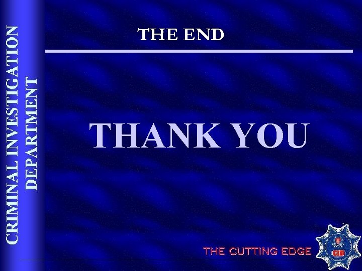 THE END THANK YOU 