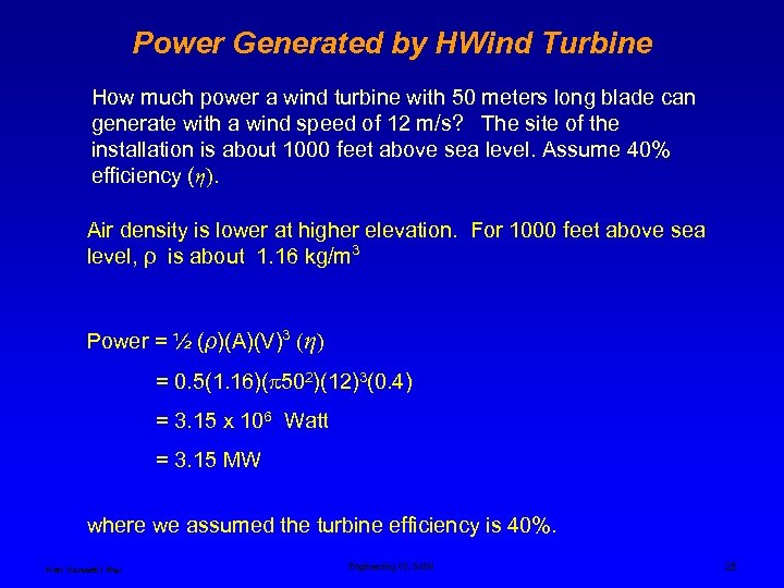 Power Generated by HWind Turbine How much power a wind turbine with 50 meters