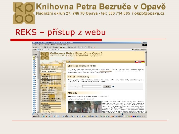  REKS – přístup z webu 