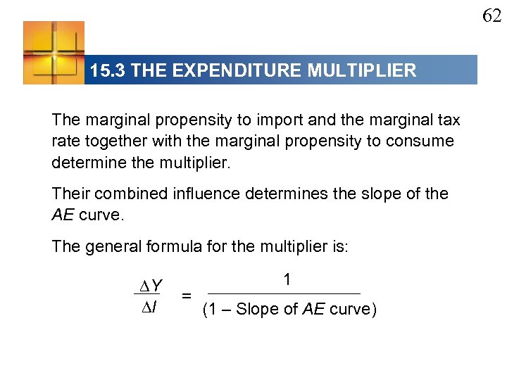 62 15. 3 THE EXPENDITURE MULTIPLIER The marginal propensity to import and the marginal
