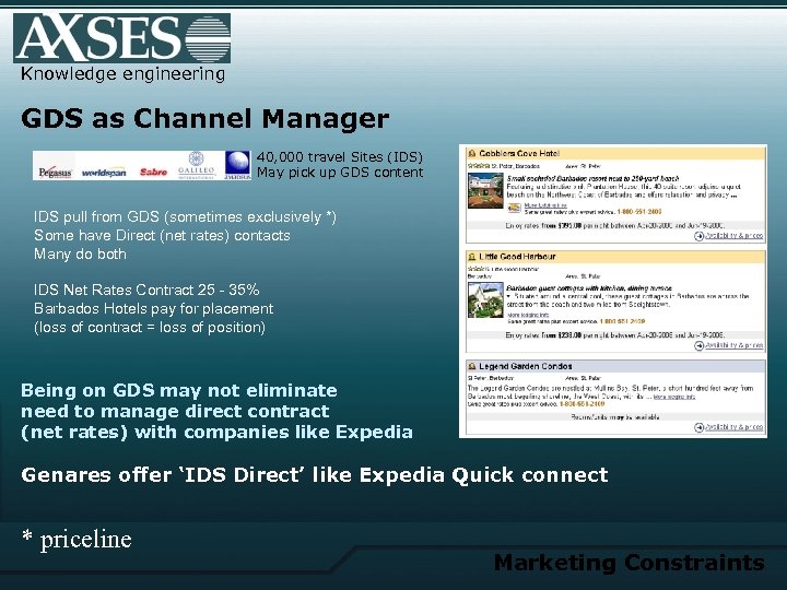 Knowledge engineering GDS as Channel Manager 40, 000 travel Sites (IDS) May pick up