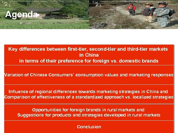 Agenda Key differences between first-tier, second-tier and third-tier markets in China in terms of