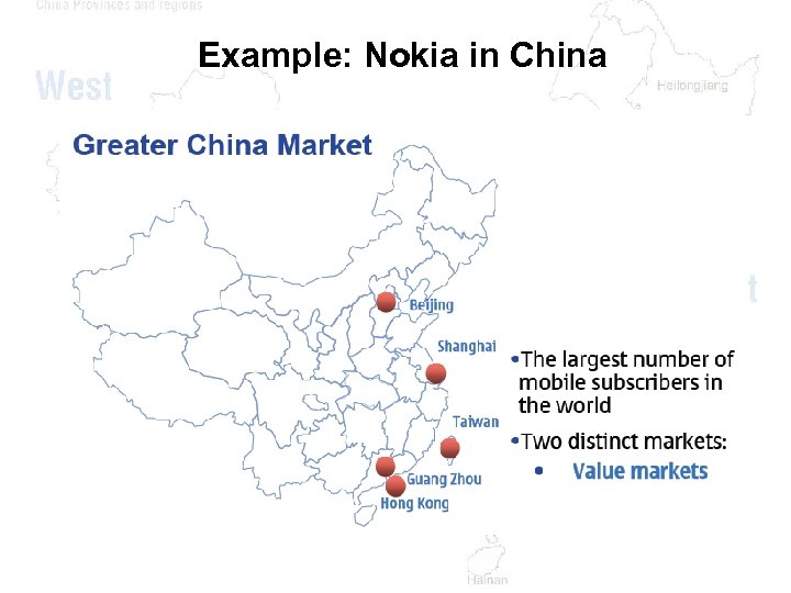 Example: Nokia in China 