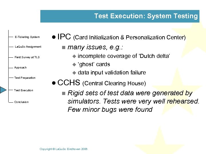 Test Execution: System Testing l IPC (Card Initialization & Personalization Center) E-Ticketing System La.