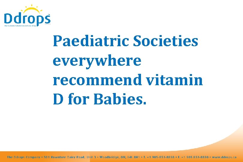 Paediatric Societies everywhere recommend vitamin D for Babies. 