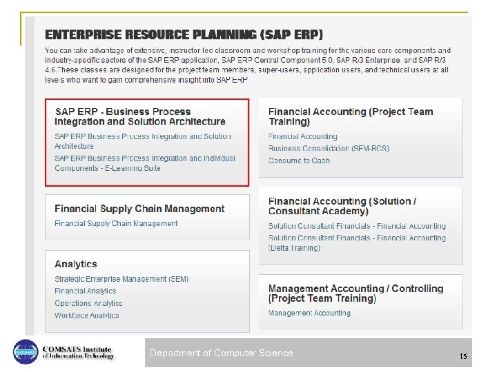 Department of Computer Science 15 