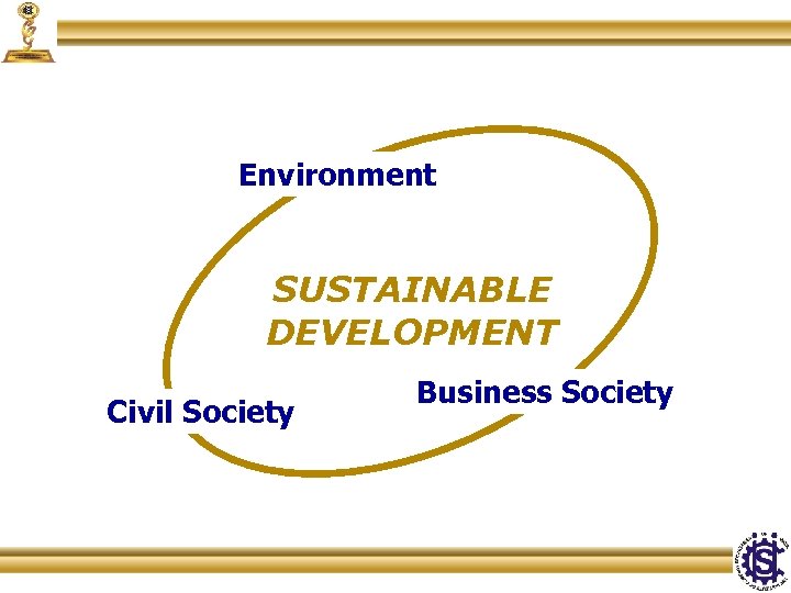 Environment SUSTAINABLE DEVELOPMENT Civil Society Business Society 