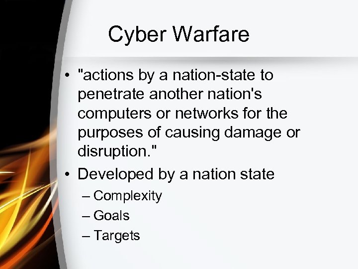 Cyber Warfare • 