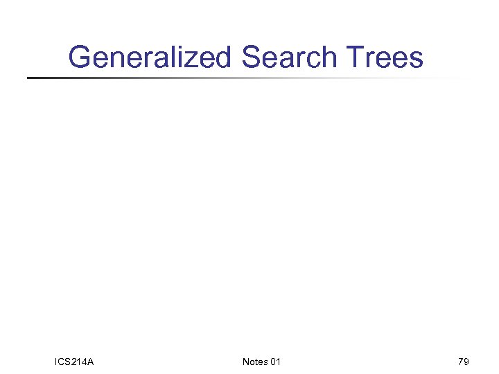Generalized Search Trees ICS 214 A Notes 01 79 