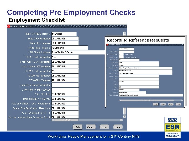 Completing Pre Employment Checks Employment Checklist Recording Reference Requests World-class People Management for a