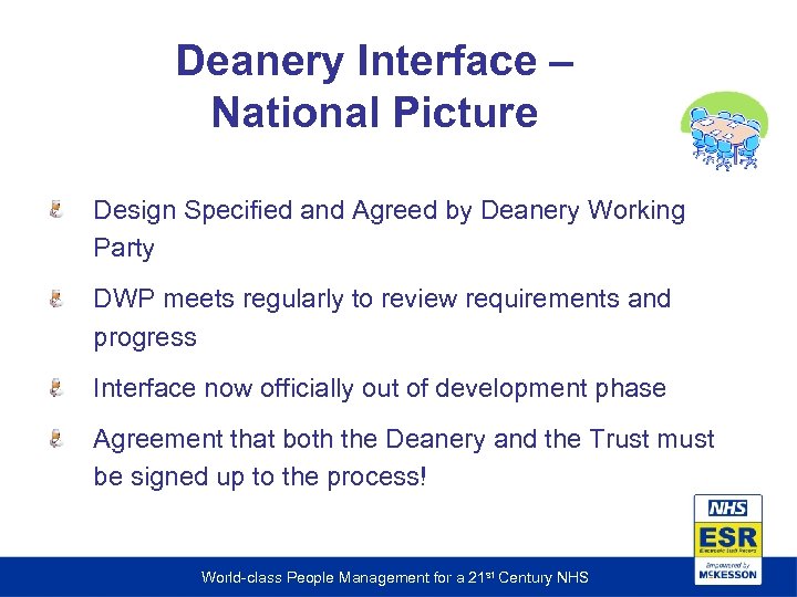 Deanery Interface – National Picture Design Specified and Agreed by Deanery Working Party DWP