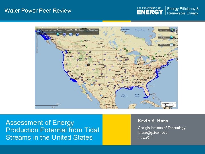 Water Power Peer Review Assessment of Energy Production Potential from Tidal Streams in the