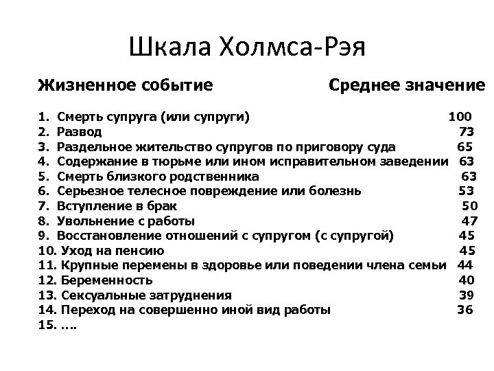 События средняя. Шкала Холмса и Рея. Шкала социальной адаптации Холмса и Рея. Шкала стрессовых событий Холмса-Рея. Шкала стресса по Холмсу.