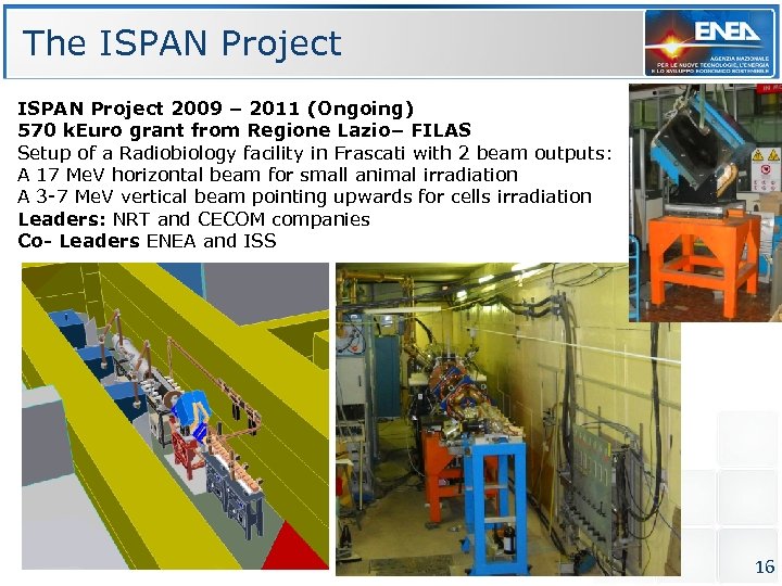 The ISPAN Project 2009 – 2011 (Ongoing) 570 k. Euro grant from Regione Lazio–