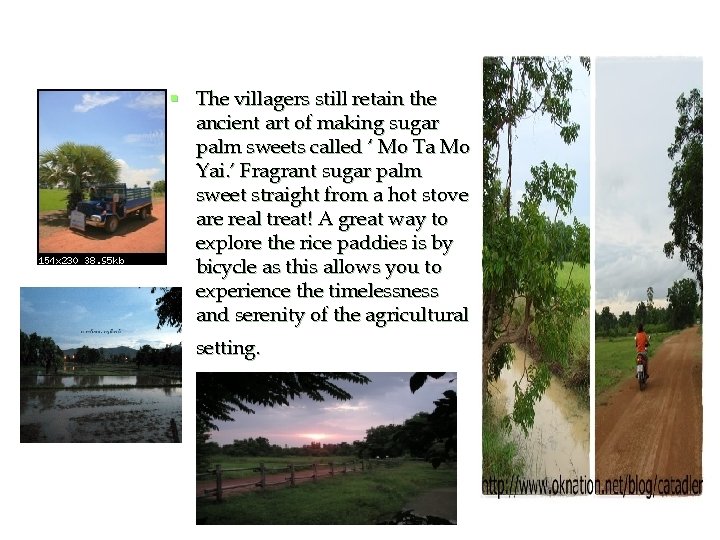 § The villagers still retain the ancient art of making sugar palm sweets called