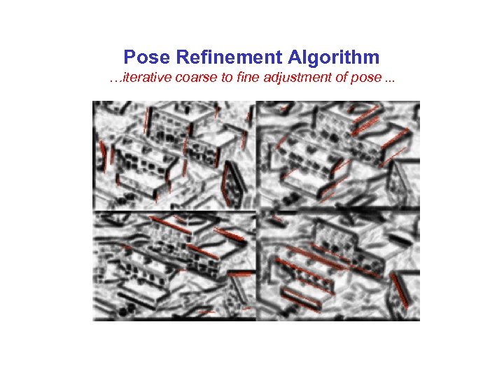 Pose Refinement Algorithm …iterative coarse to fine adjustment of pose. . . This will