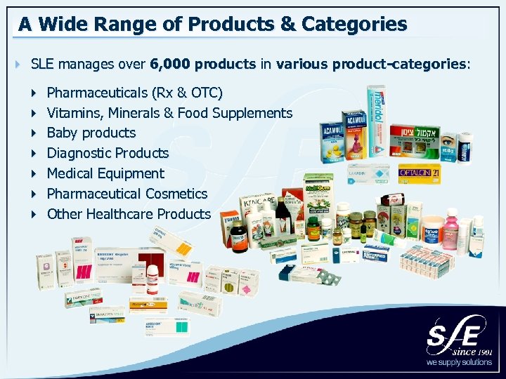 A Wide Range of Products & Categories 4 SLE manages over 6, 000 products